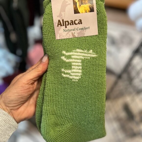 Alpaca Socks with Image Mint Green boot Socks - Picture 1 of 2